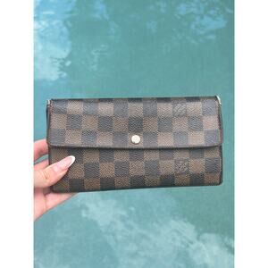 Louis Vuitton Emilie Checkered Canvas Long Wallet